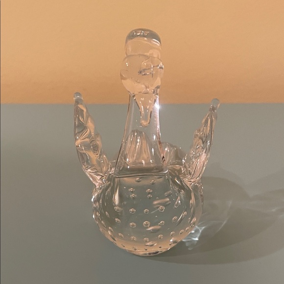 Vintage Mid-Century Controlled Bubble Glass Swan Figurine Paperweight - Picture 6 of 8